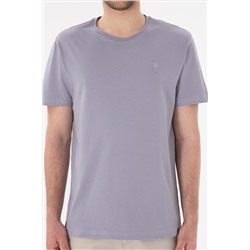Erkek Regular Fit Bisiklet Yaka Gri Basic Tişört