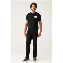 Avva Erkek Siyah Eskitme Yıkamalı Esnek Standart Fit Normal Kesim Jean Pantolon E003514