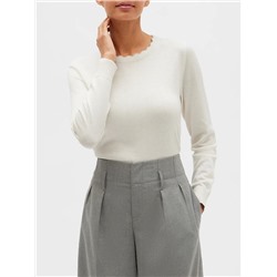 Washable Forever Scallop Crew Neck Sweater