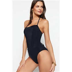 TRENDYOLMİLLA Siyah Kare Yaka Toparlayıcı Normal Paça Mayo TBESS23MA00157