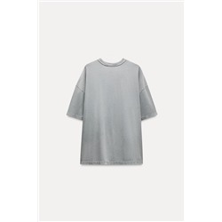 FADED-EFFECT T-SHIRT WITH PRINT