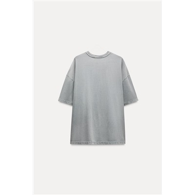 FADED-EFFECT T-SHIRT WITH PRINT