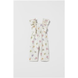 TEXTURED FLORAL JUMPSUIT