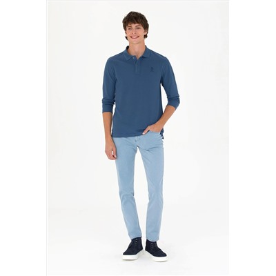 Erkek İndigo Basic Sweatshirt
