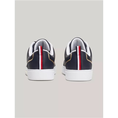Tommy Hilfiger Metallic Trim Leather Sneaker