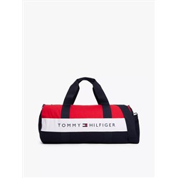 Tommy Logo Colorblock Canvas Duffle Bag