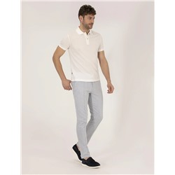 Beyaz Slim Fit Polo Yaka Merserize Tişört