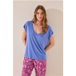 Camiseta manga corta azul claro