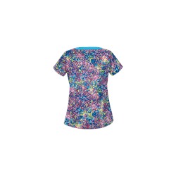 UA Spring Ditzy Turquoise Print Scrub Top