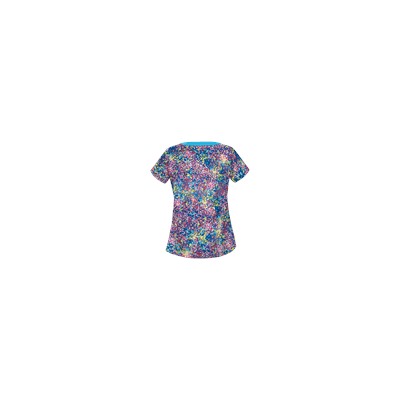 UA Spring Ditzy Turquoise Print Scrub Top