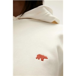 Bad Bear, Welcome Hoodie Marshmallow Beyaz Baskılı Kapüşonlu Kadın Sweatshirt