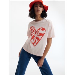 T-Shirt im Regular-Fit mit farbigem Druck