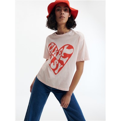 T-Shirt im Regular-Fit mit farbigem Druck