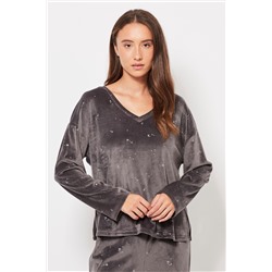 Camiseta de terciopelo Antracita