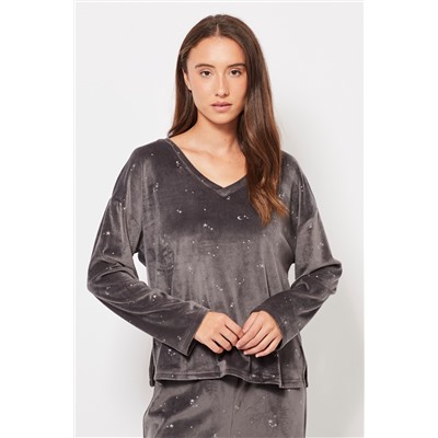 Camiseta de terciopelo Antracita