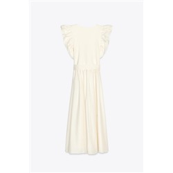 COMBINED RUFFLED DRESS WITH BELT