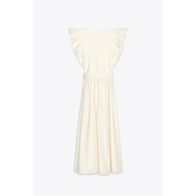 COMBINED RUFFLED DRESS WITH BELT