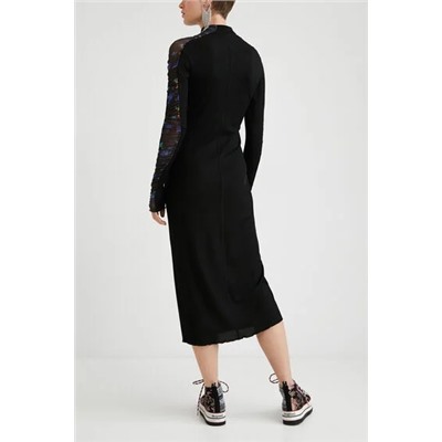 Vestido slim largo canalé