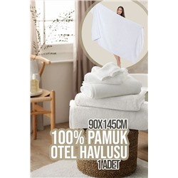 Comfort Home, 100% Pamuk Otel Havlusu Banyo Havlusu 90x145 Cm - Beyaz