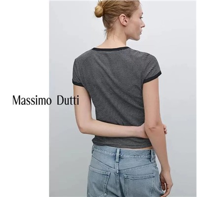 Повседневная базовая хлопковая футболка Massim*o Dutti ОРИГИНАЛ!