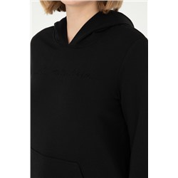 Kadın Siyah Kapüşonlu Sweatshirt