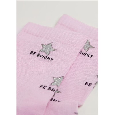 Kurze Socken mit durchgehendem Good-Vibes-Schriftzug