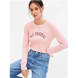Waffle-Knit Graphic T-Shirt