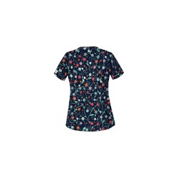 UA Flower Patch Navy Scrub Top