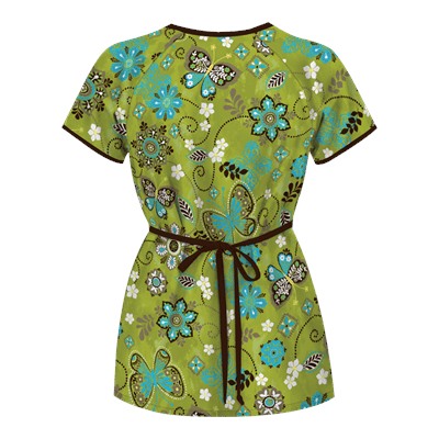 UA Butterfly Breeze Go Green Mock Wrap Scrub Top