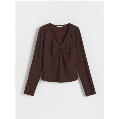 Bluse aus Strukturstoff