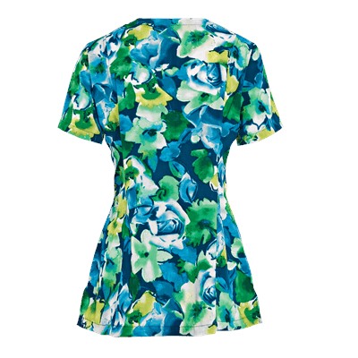 Jockey Scrubs Interpretations Sea Blue Print Top