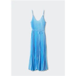 Vestido plisado cordón
