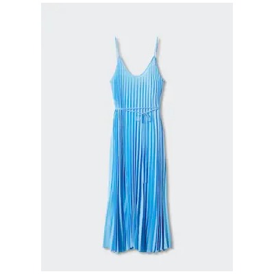Vestido plisado cordón