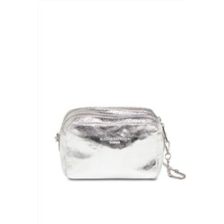 Bandolera de piel Elyn Plateado