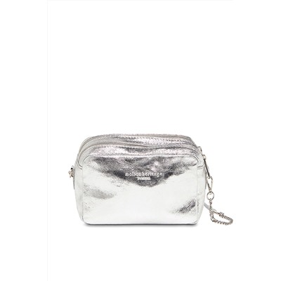 Bandolera de piel Elyn Plateado