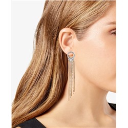 GUESS Two-Tone Crystal Rhinestone Chain Linear Earrings