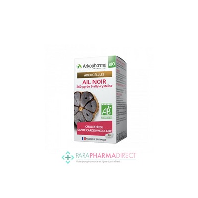 ArkoPharma ArkoGélules - Ail Noir - Cholestérol Santé Cardiovasculaire - BIO 40 gélules