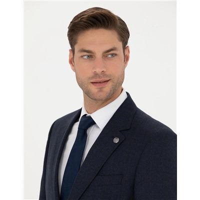 %100 Yün Lacivert Slim Fit Takım Elbise