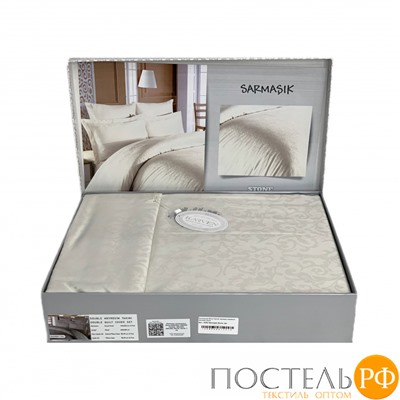 Постельное белье Karven жаккард семейный Sarmasik Stone