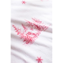 Faon King Size %100 Pamuk Flanel Nevresim Takımı - Kırmızı