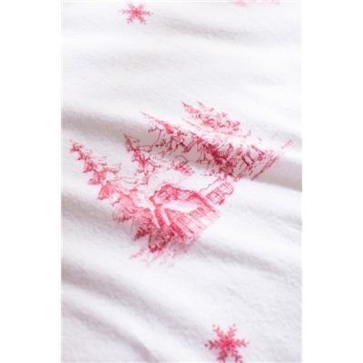 Faon King Size %100 Pamuk Flanel Nevresim Takımı - Kırmızı