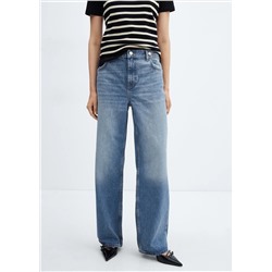 Jeans wideleg loose tiro medio