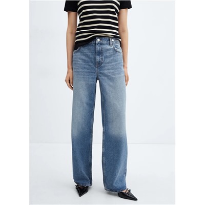 Jeans wideleg loose tiro medio