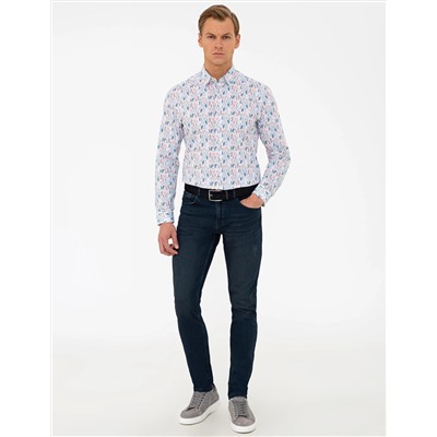 Çok Renkli Slim Fit Uzun Kollu Gömlek