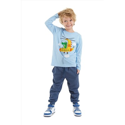 DenokidsHelikopter Erkek Çocuk T-shirt Pantolon Takım