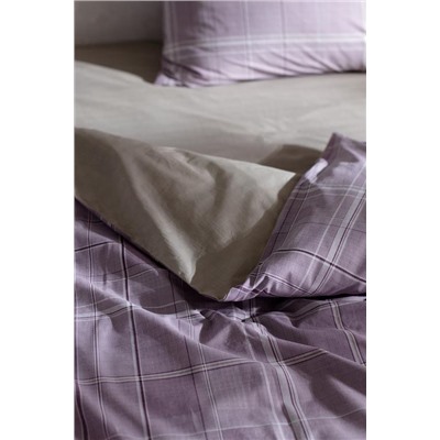 Amata King Size %100 Pamuk Ranforce Baskılı Nevresim Takımı - Mürdüm