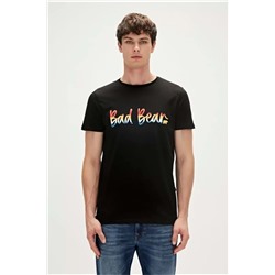 Bad Bear, 230107008 Manuscrıpt T- Shırt - - Siyah - S - St06116-siyah-s