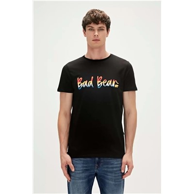 Bad Bear, 230107008 Manuscrıpt T- Shırt - - Siyah - S - St06116-siyah-s