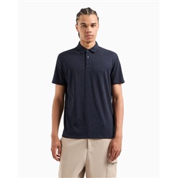 REGULAR FIT COTTON POLO WITH ALLOVER LOGO