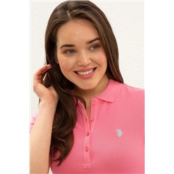 Kadın Pembe Basic Polo Yaka Tişört